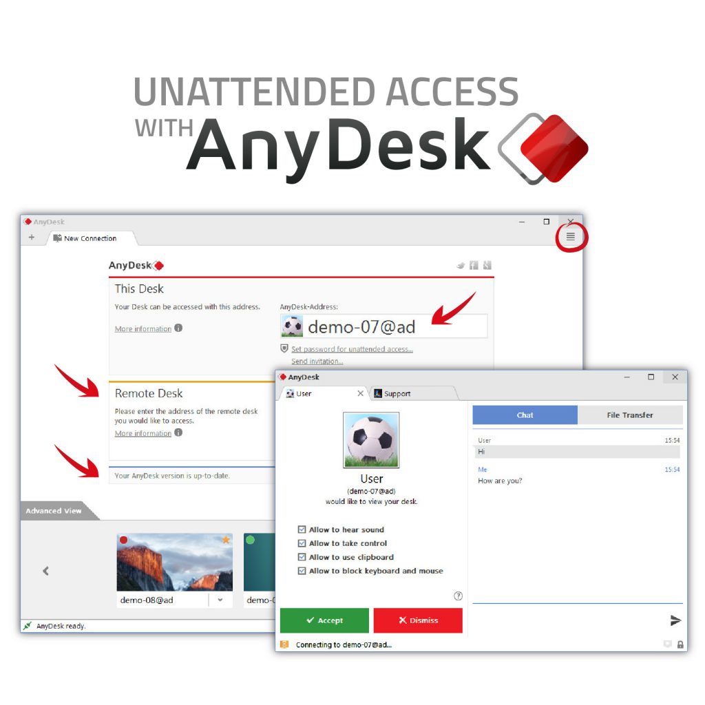 What is unattended access anydesk easy workbench build